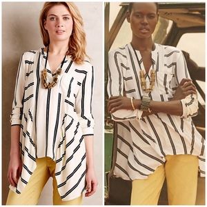 Maeve Lightweight  Laiken Silk Henley Blouse